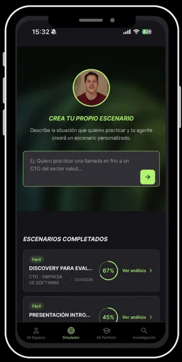 On-demand scenarios: the salesperson describes the situation they want to practise